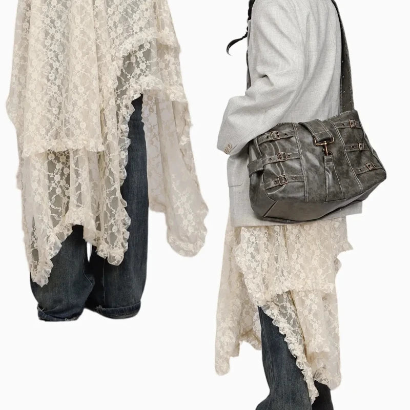 Layered Lace Wrap Skirt – Ivory Bloom