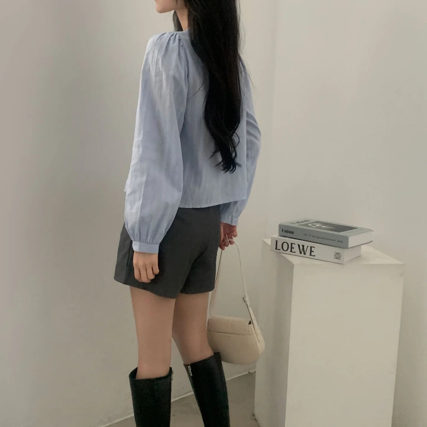 Cotton Cloud Long-Sleeve Blouse (2 colours)