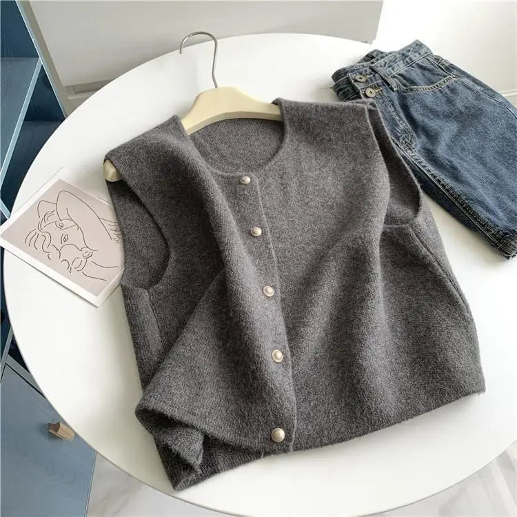 Soft Knit Button Vest (3 sizes, 4 colours)