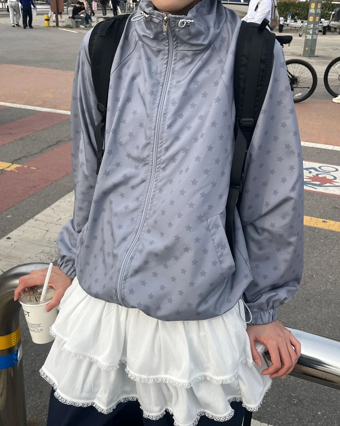Starry Day Windbreaker - Silver (5 sizes)