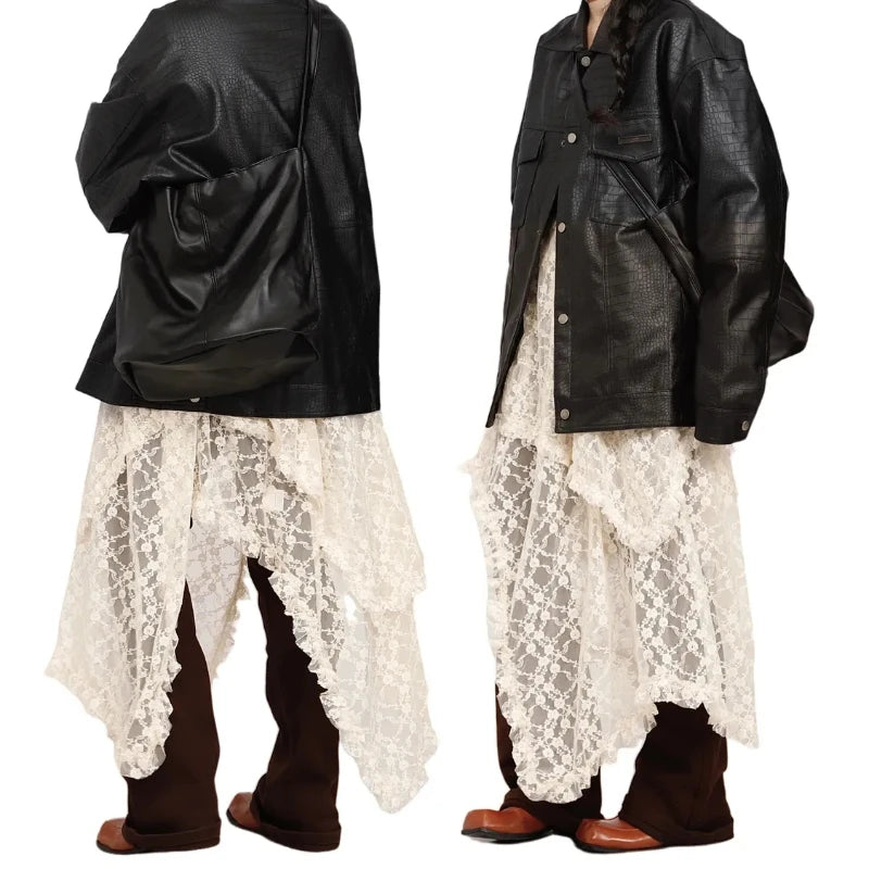 Layered Lace Wrap Skirt – Ivory Bloom