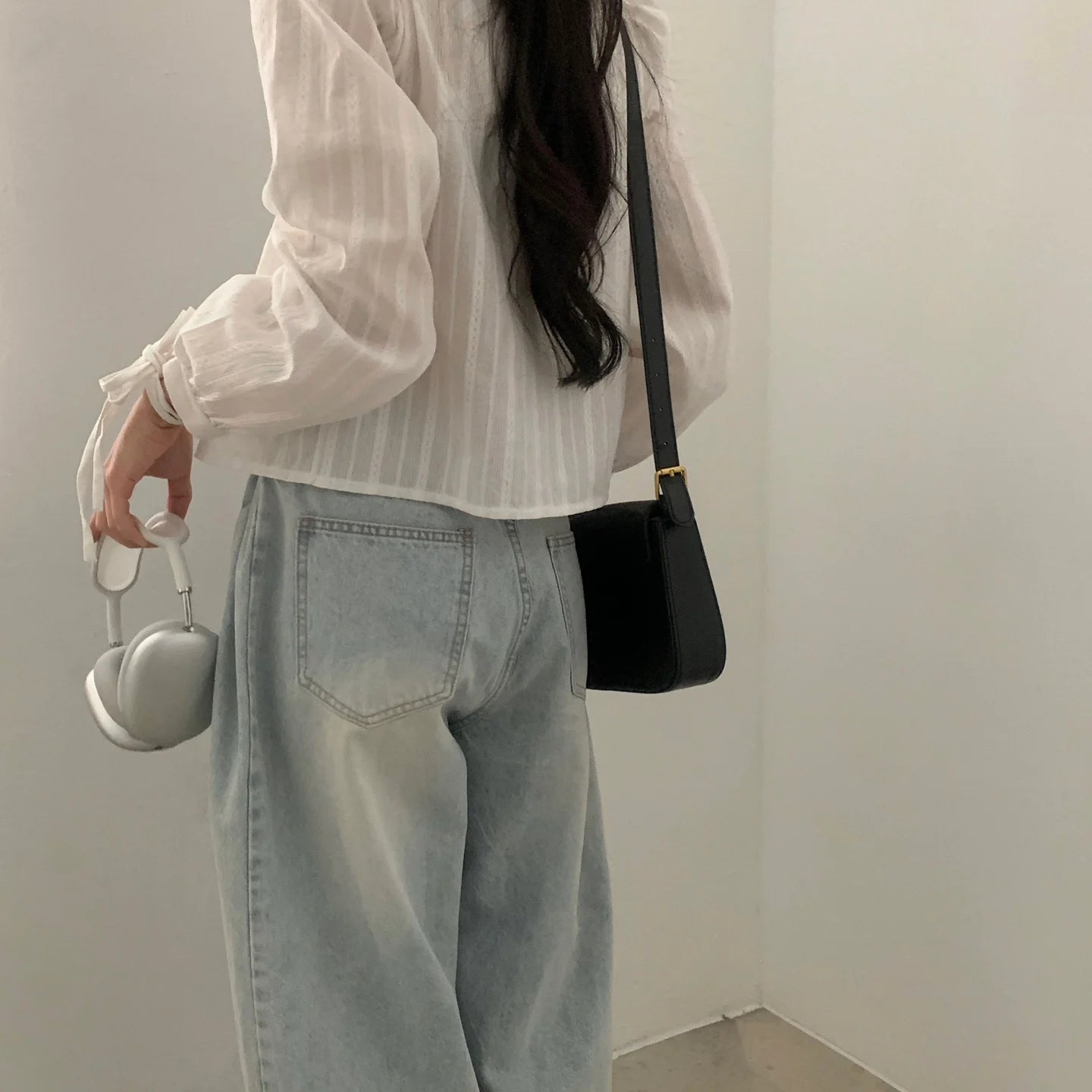 Cotton Cloud Long-Sleeve Blouse (2 colours)
