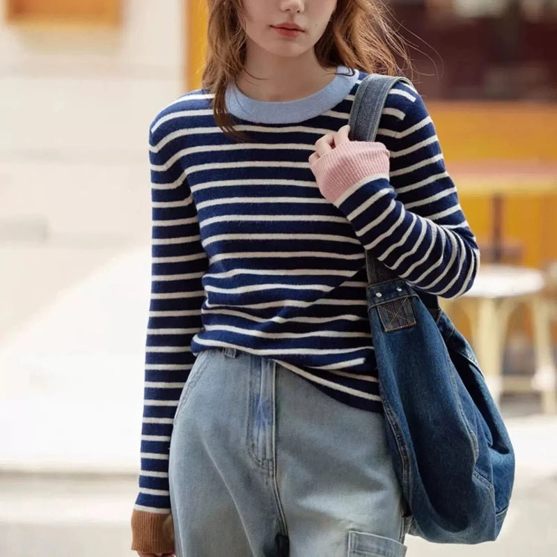 Seoul Stripes Knit Top (5 sizes)