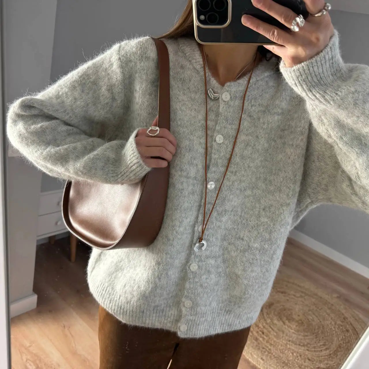Soft Knit Button-Up Cardigan (2 sizes, 6 colours)