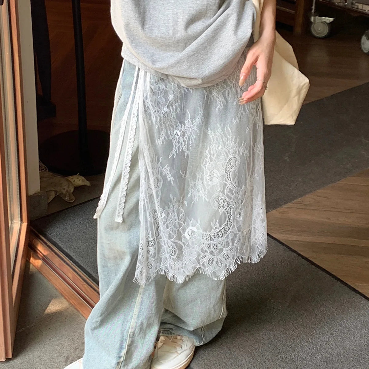 Layered Lace Wrap Skirt (2 colours)