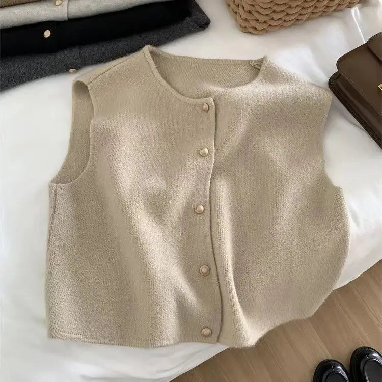 Soft Knit Button Vest (3 sizes, 4 colours)