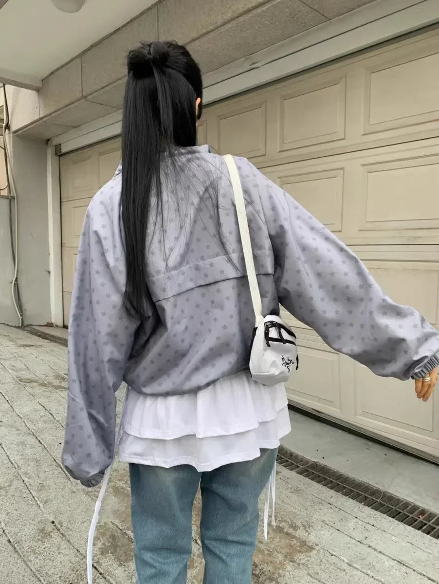 Starry Day Windbreaker - Silver (5 sizes)