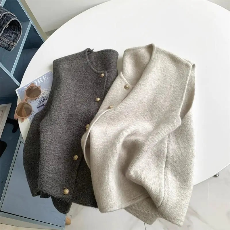 Soft Knit Button Vest (3 sizes, 4 colours)