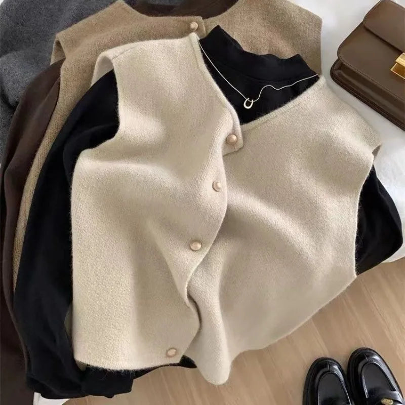 Soft Knit Button Vest (3 sizes, 4 colours)