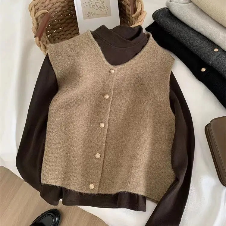 Soft Knit Button Vest (3 sizes, 4 colours)
